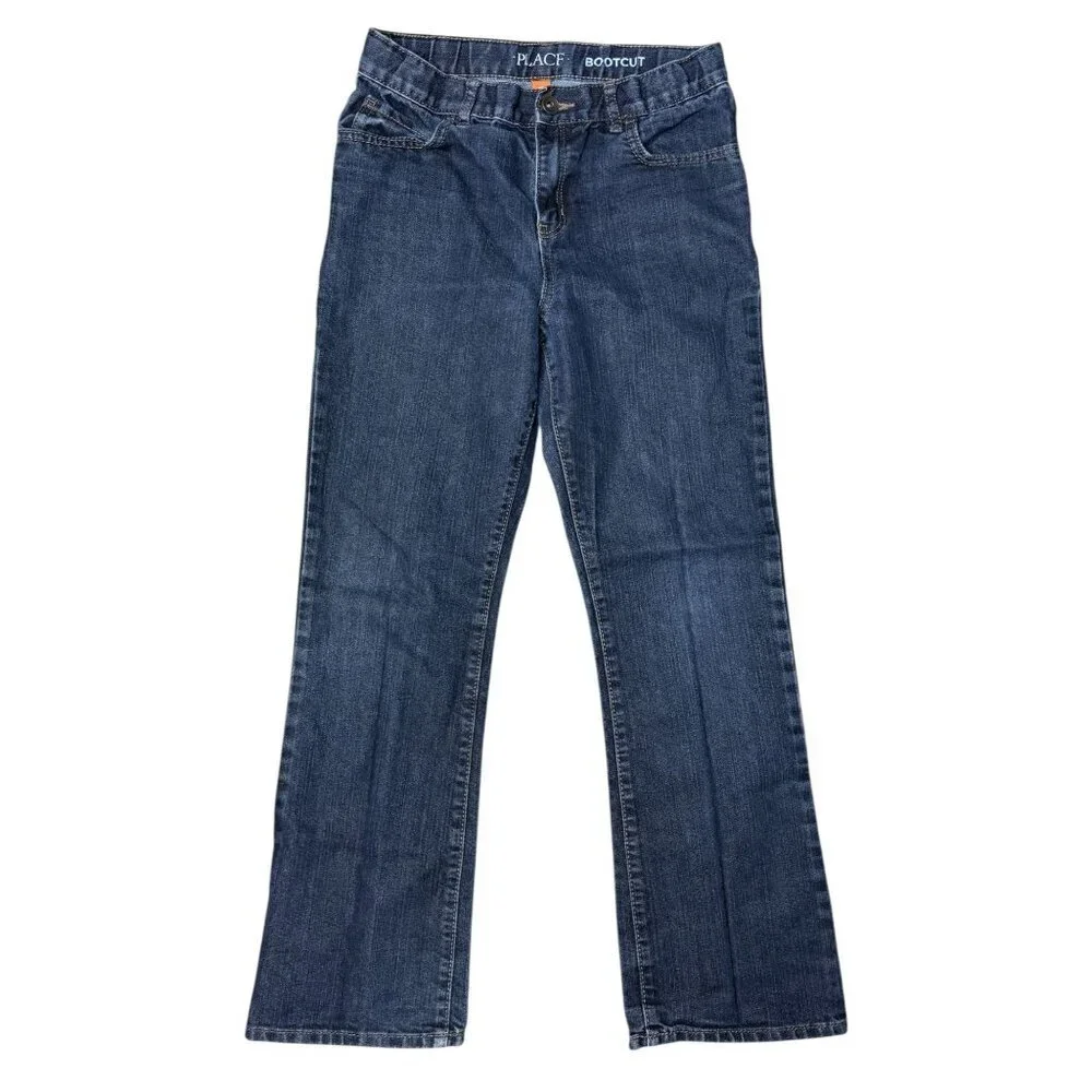 Children's Place Bootcut Jeans Boys Size 12 Dark Denim